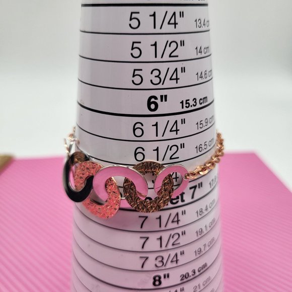 Rebecca Made in Italy R-Zero Rose Gold Over Bronze Steel Chain Bracelet - Picture 10 of 11